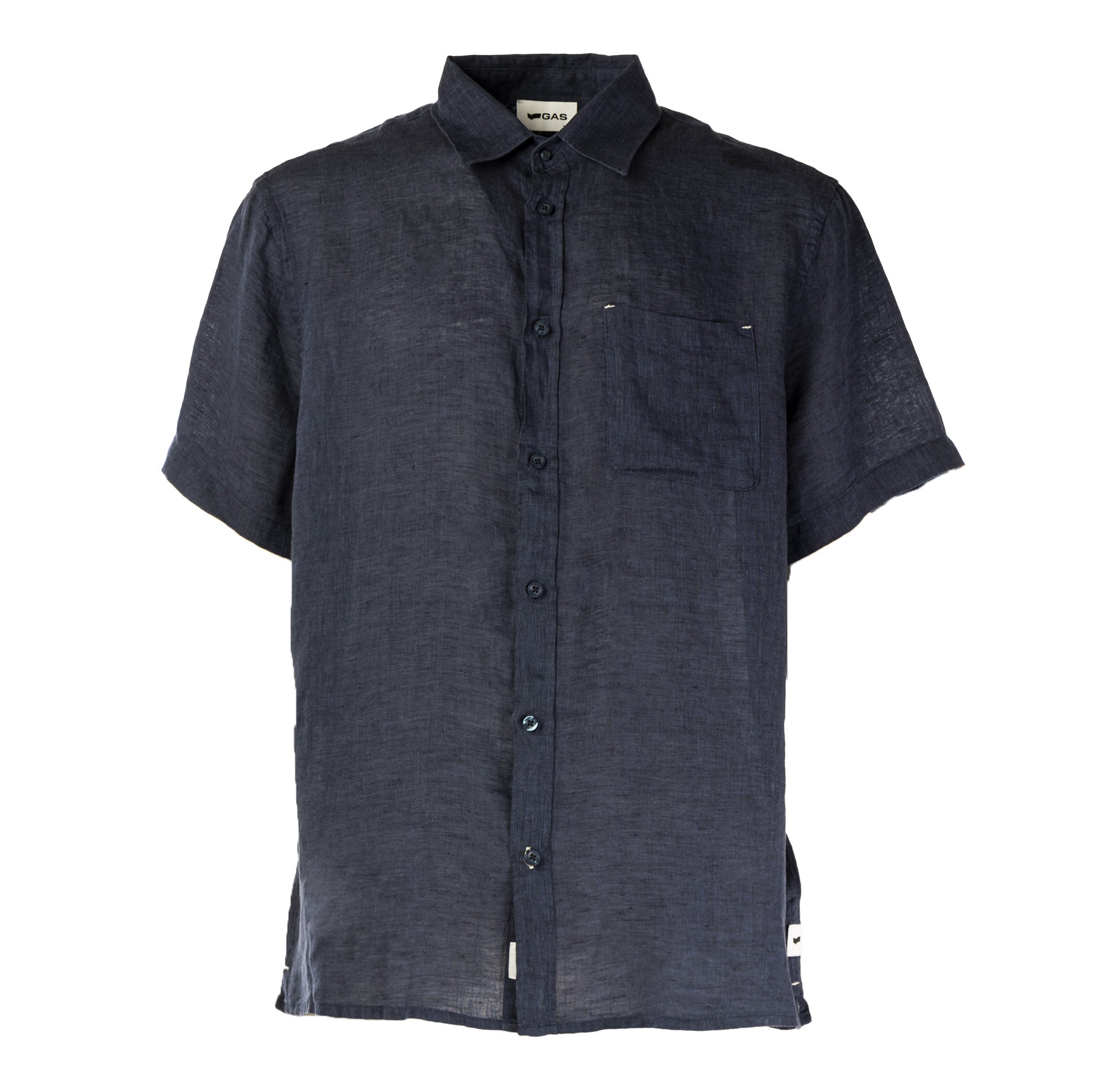 gas | camicia in lino a manica corta da uomo